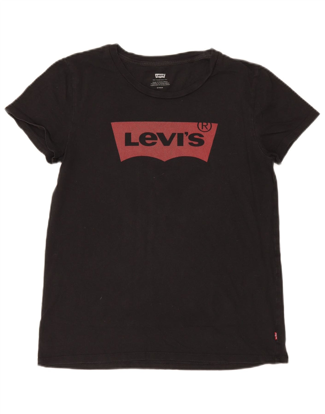 T-shirt grafica da donna Levi's Top UK 10 piccola nera