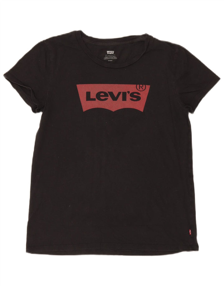 T-shirt grafica da donna Levi's Top UK 10 piccola nera