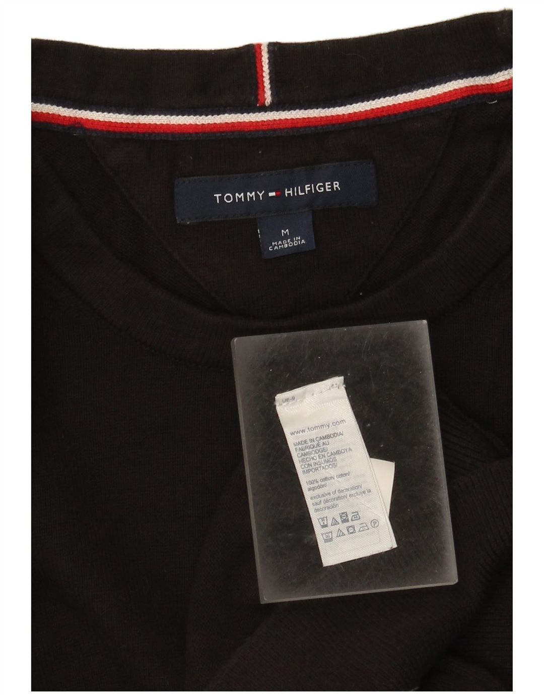 Maglione maglione girocollo da uomo Tommy Hilfiger cotone nero medio