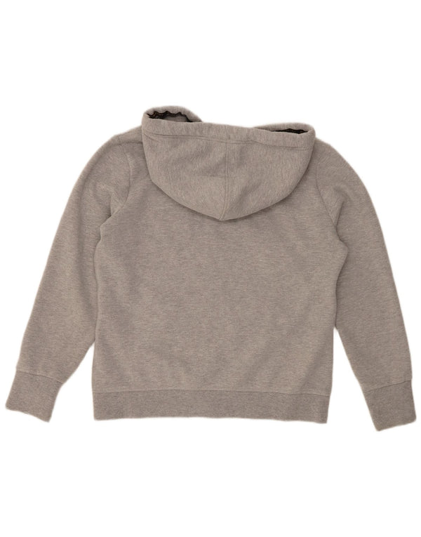 Maglione con cappuccio e zip da donna SUPERDRY UK 16 grande cotone grigio