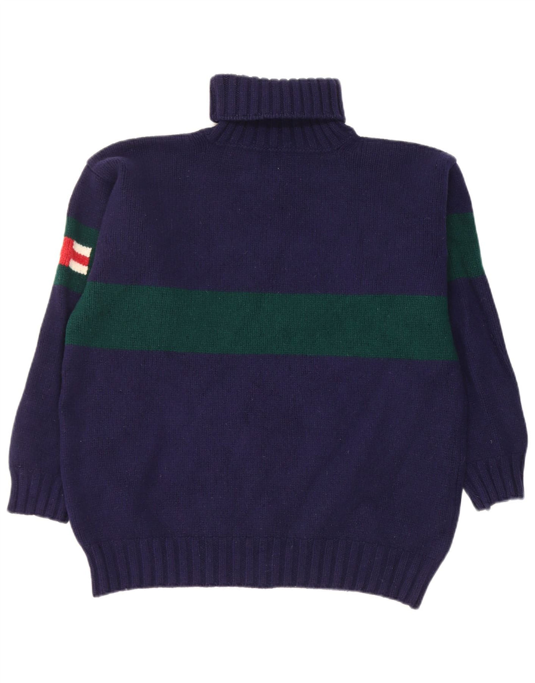 Maglione maglione a collo alto da donna Hackett UK 18 XL Lana color block blu navy