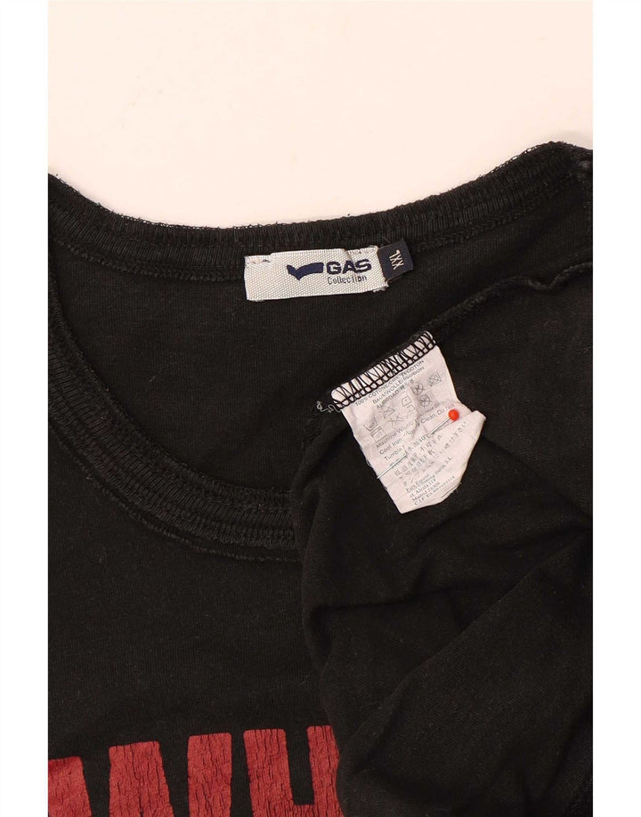 Gas Top grafico da uomo a maniche lunghe 2XL cotone nero