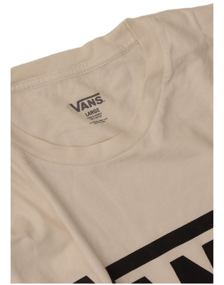 T-shirt grafica da uomo Vans grande in cotone bianco