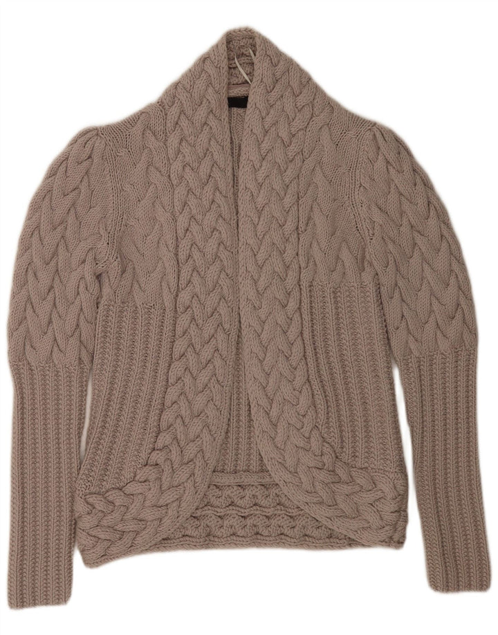 Maglione cardigan aperto da donna Reiss UK 14 Lana beige medio