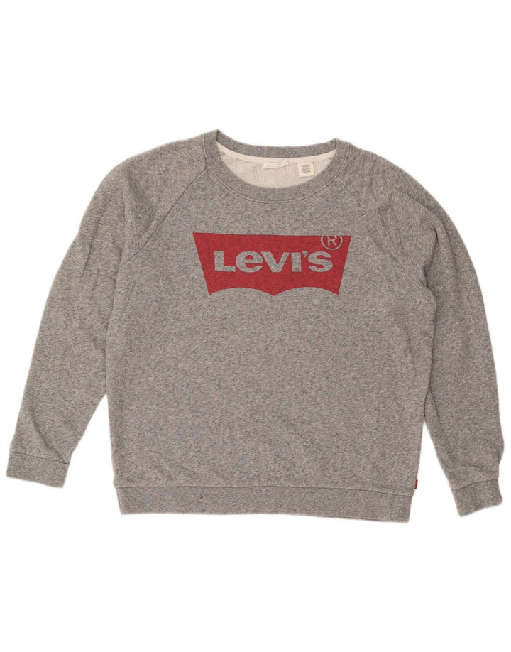Felpa grafica da donna LEVI'S UK 14 Grigio medio chiazzato