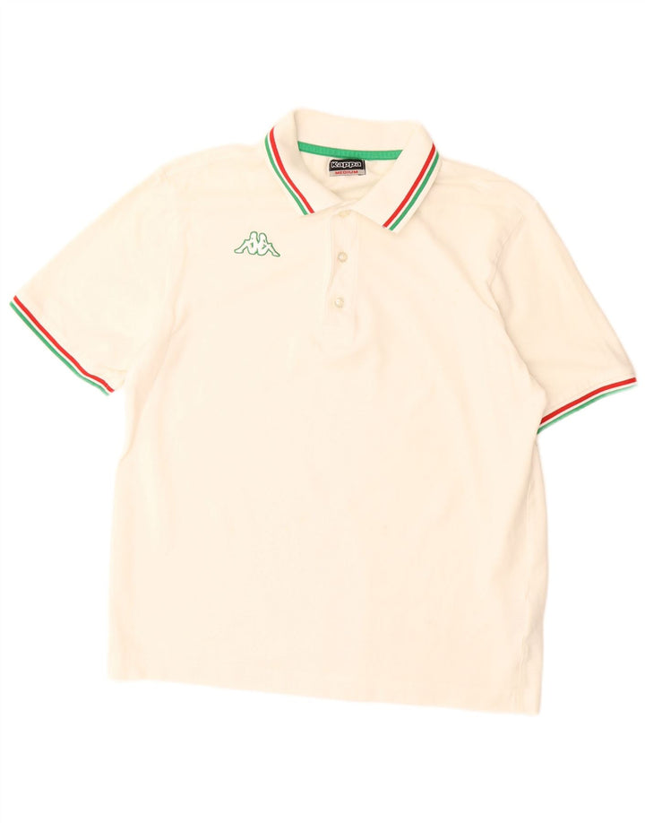 Polo da uomo KAPPA in cotone bianco sporco medio