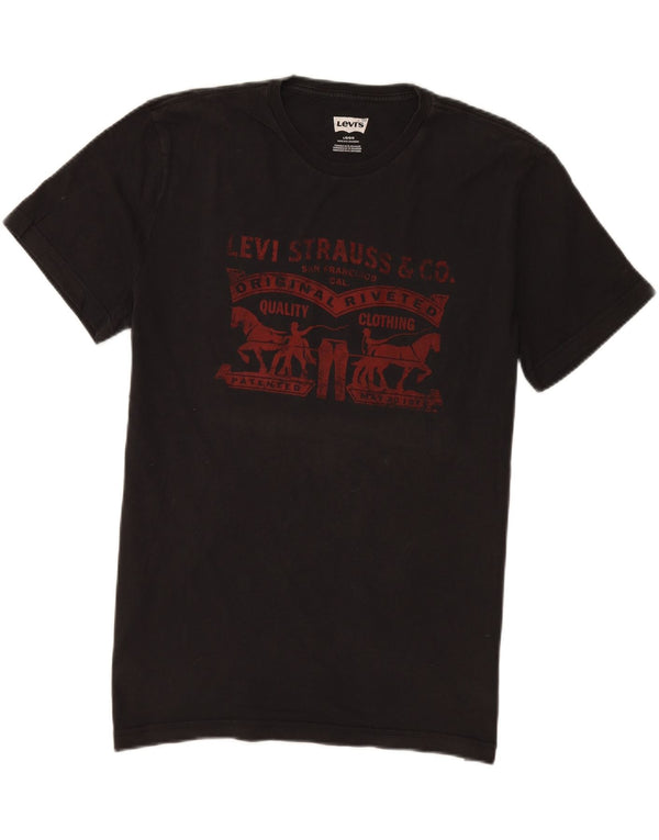 T-shirt grafica da uomo Levi's Top grande in cotone nero