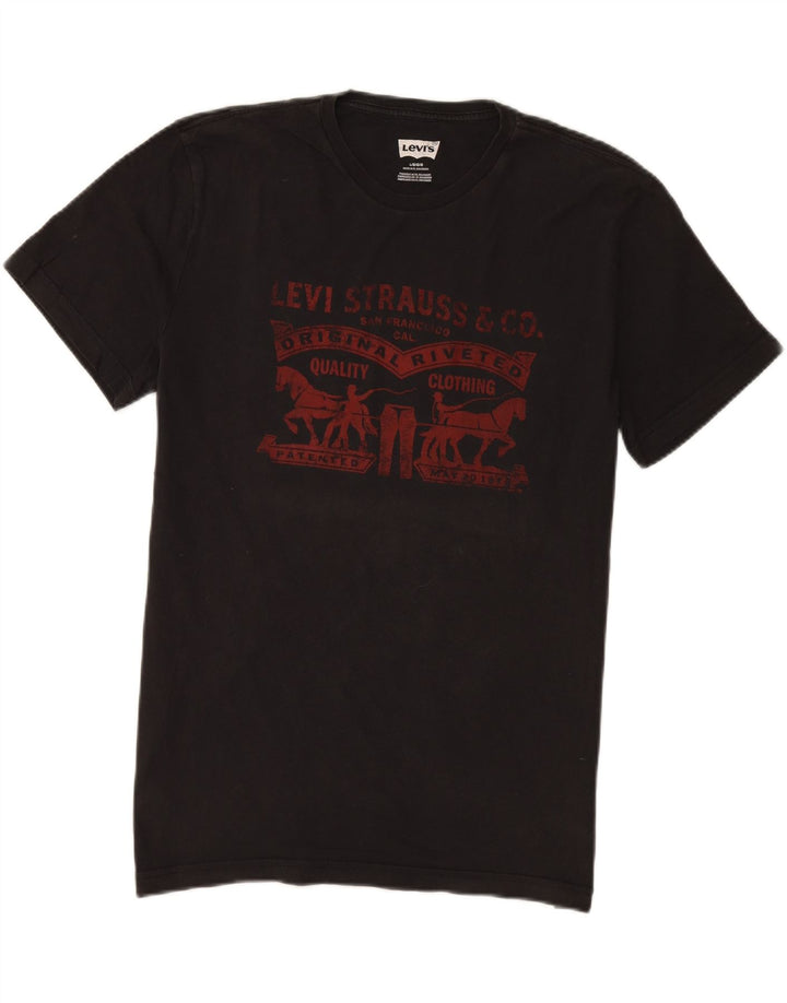 T-shirt grafica da uomo Levi's Top grande in cotone nero