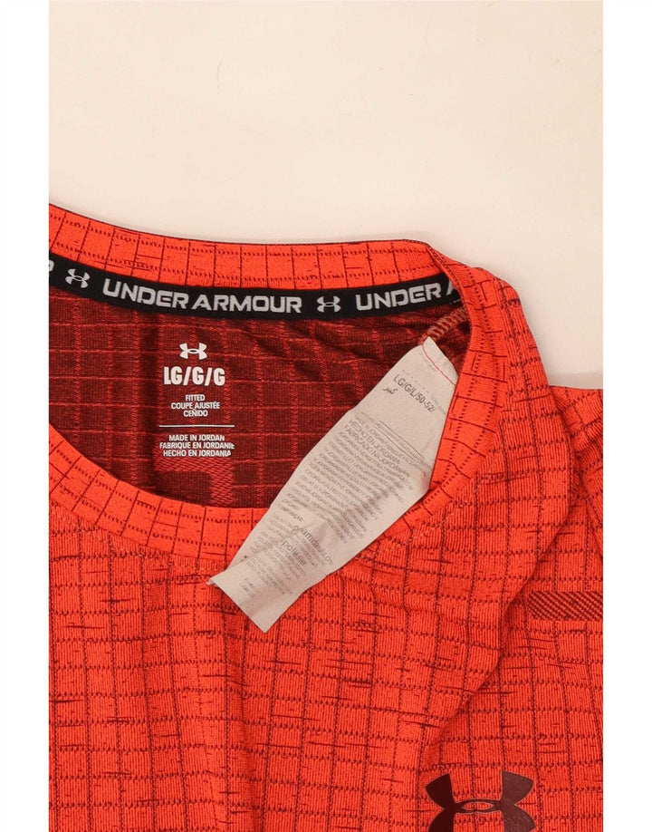 T-shirt grafica da uomo Under Armour Top grande in nylon rosso