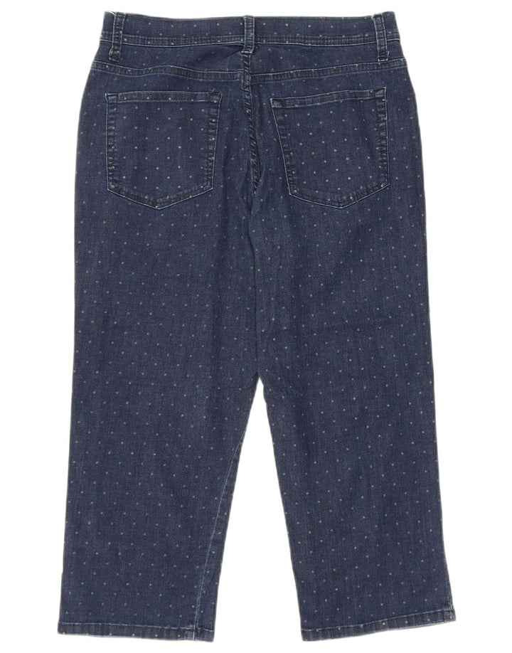 Jeans Capri da donna vestibilità classica LEE US 6 medi W28 L19 blu navy maculato
