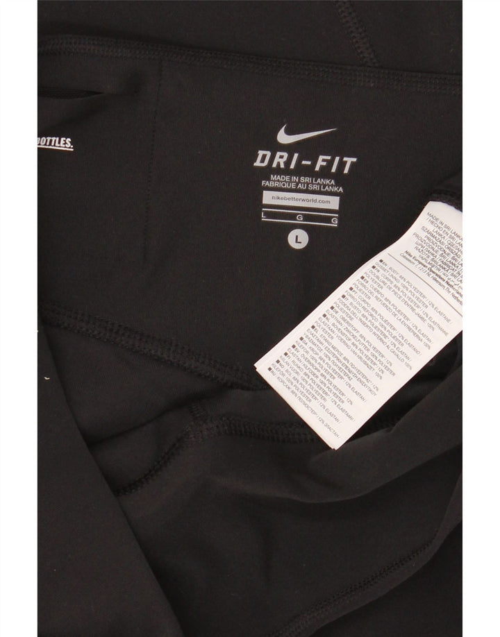 Pantaloni da tuta NIKE Dri Fit da donna UK 14 Large Nero Poliestere