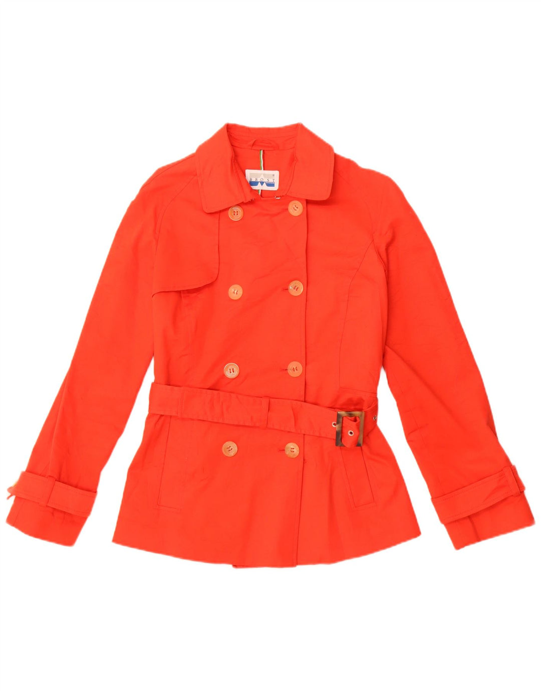 Cappotto da marinaio vintage da donna IT 44 rosso medio in cotone