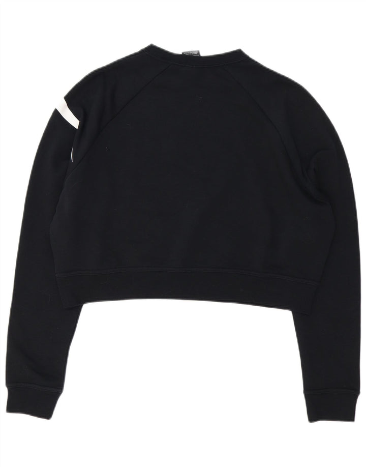 NIKE Felpa con grafica corta oversize da donna UK 10 Small Nera
