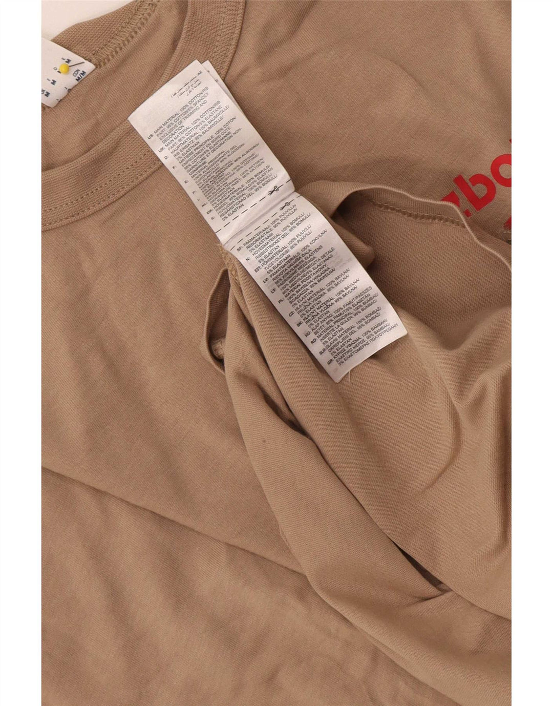 T-shirt grafica da uomo Reebok Top in cotone beige medio
