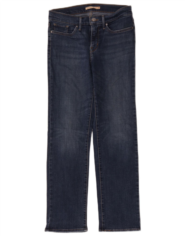 Levi's Donna 314 Shaping Straight Jeans W29 L30 Cotone Blu