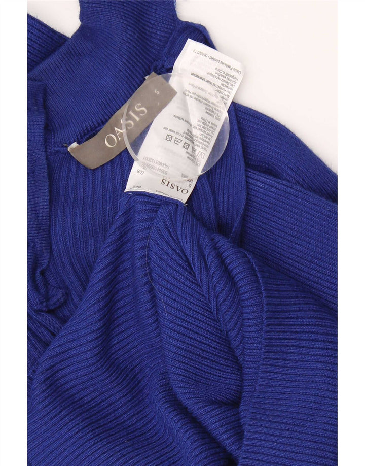 Top corto da donna Oasis UK 8 piccolo in viscosa blu
