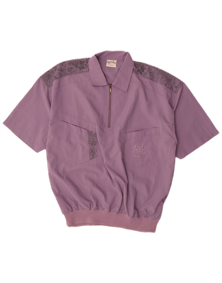 ANGELO LITRICO Mens Graphic Pullover Shirt Size 48/50  Medium Purple