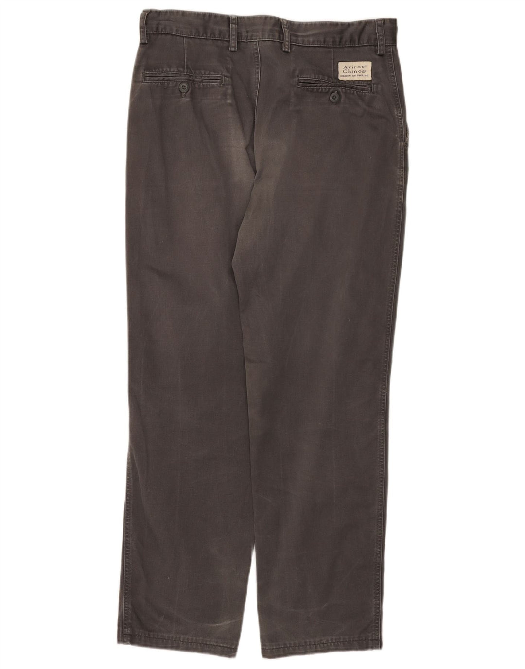 Pantaloni chino dritti da uomo AVIREX W32 L29 cotone grigio