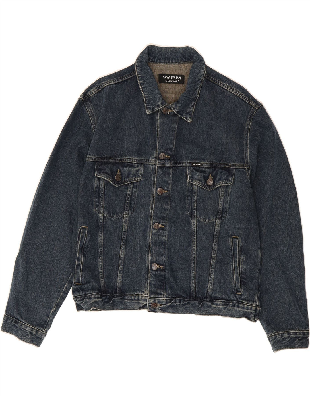 WPM Mens Denim Jacket UK 40 Large Blue Cotton Vintage WPM and Second-Hand WPM from Messina Hembry 
