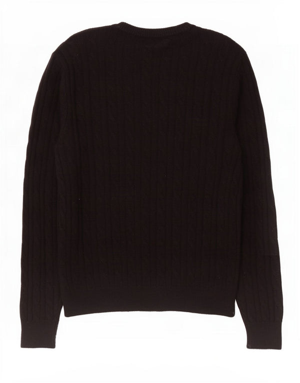 Jack Wills Uomo Maglione con scollo a barca Maglione nylon nero medio