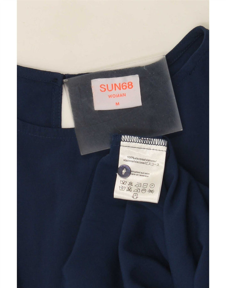 Top camicetta da donna Sun68 UK 14 Viscosa blu navy medio