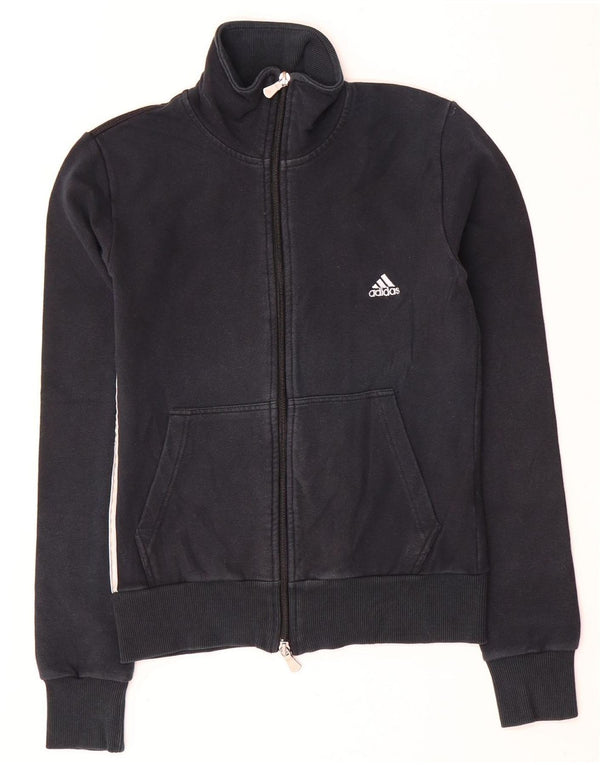 Giacca da ginnastica da donna Adidas UK 10 piccola in cotone nero