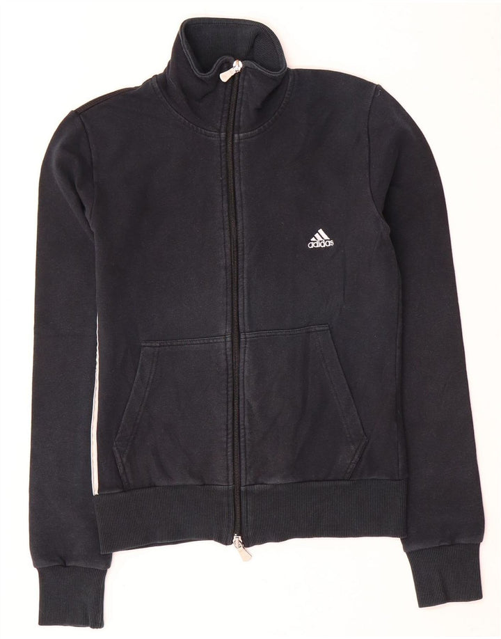 Giacca da ginnastica da donna Adidas UK 10 piccola in cotone nero