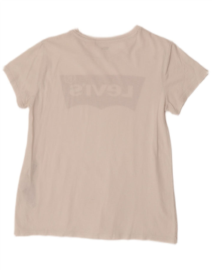T-shirt grafica da donna Levi's Top UK 10 piccola in cotone bianco