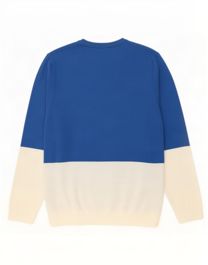 Maglione maglione girocollo da uomo Marks & Spencer grande blu natalizio