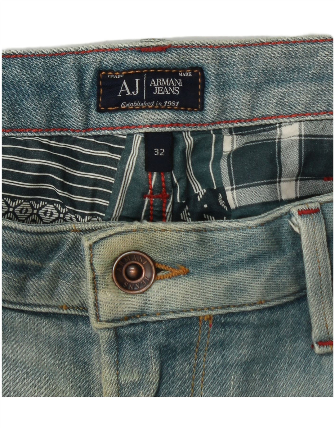 Jeans slim da uomo ARMANI W32 L34 cotone blu