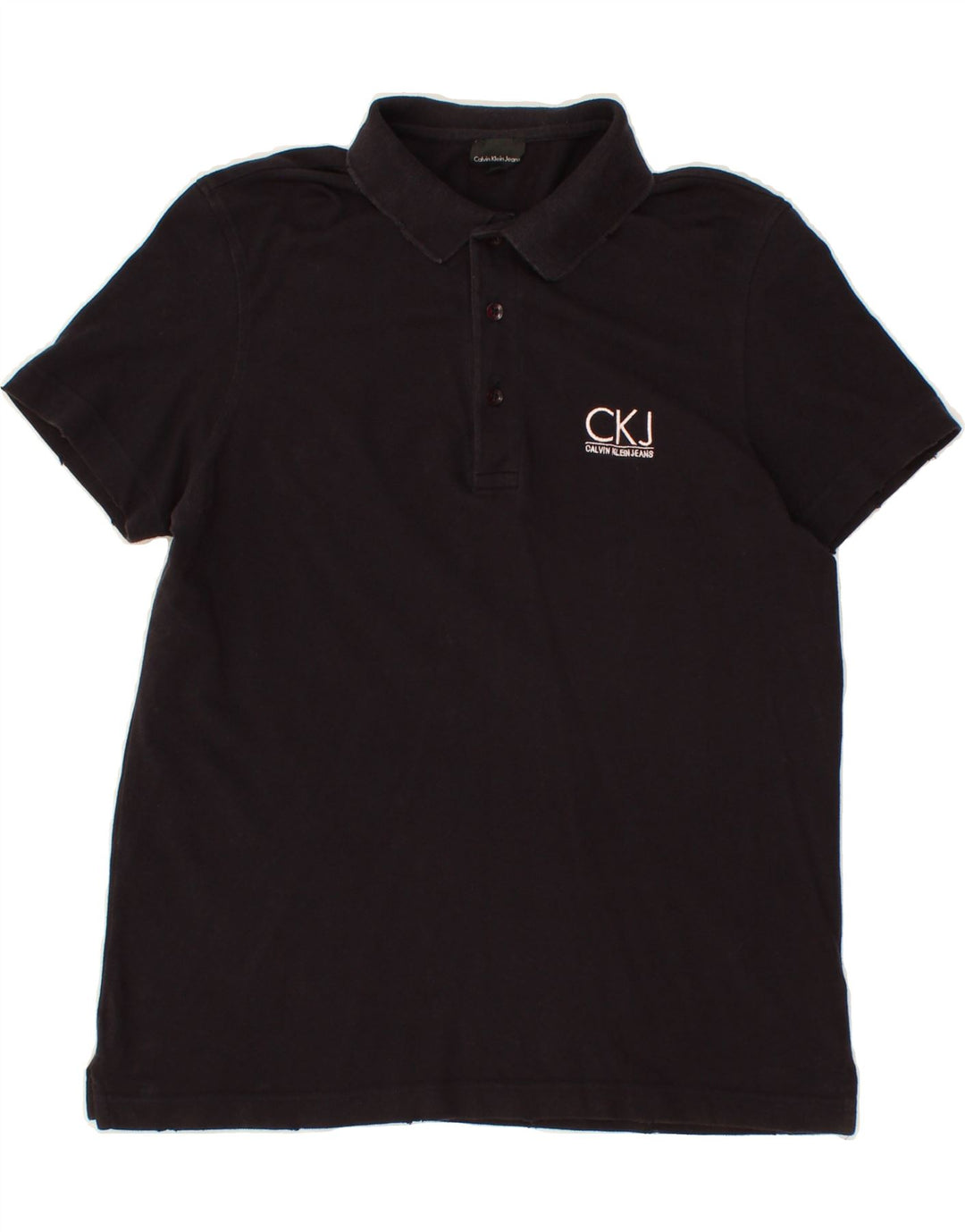 CALVIN KLEIN JEANS Mens Polo Shirt Small Black Cotton Vintage Calvin Klein Jeans and Second-Hand Calvin Klein Jeans from Messina Hembry 