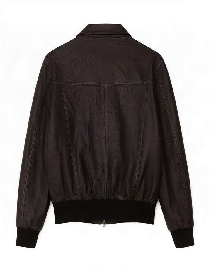 Giacca in pelle vintage da donna IT 48 XL Nera