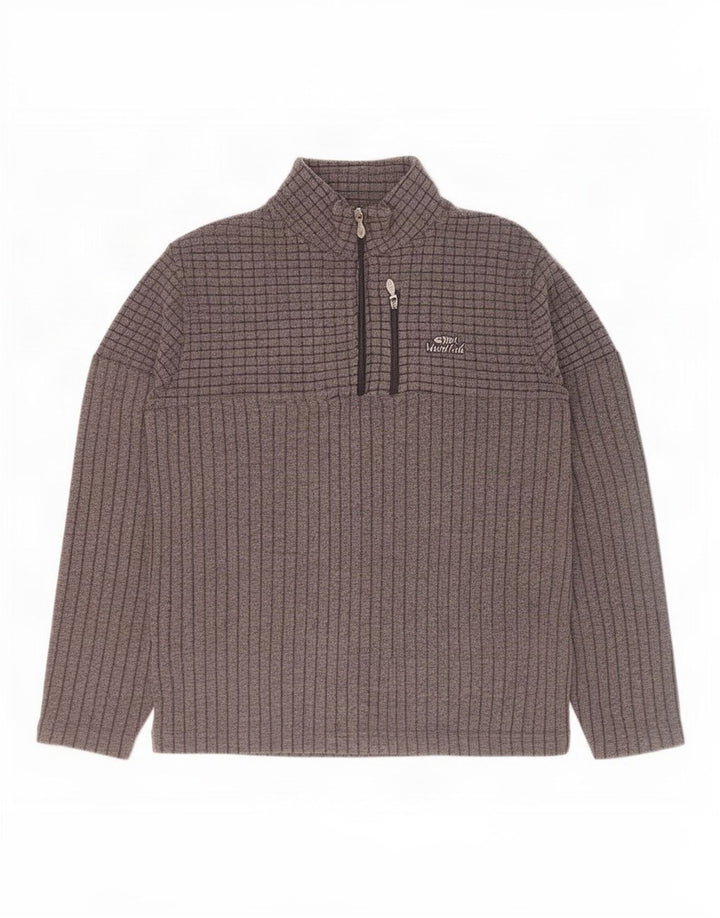Maglione in pile da uomo con collo con zip Weird Fish XL poliestere grigio