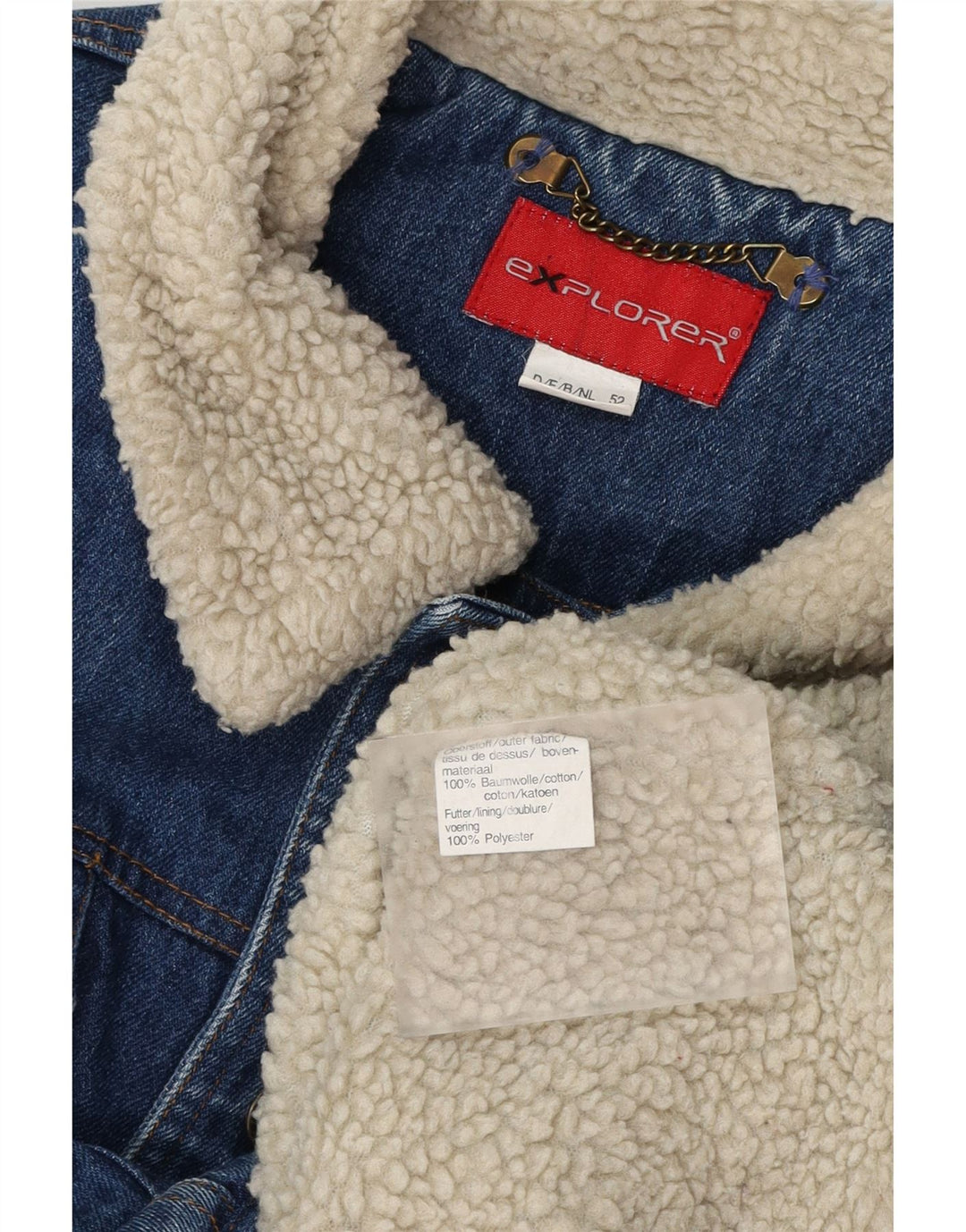 Giacca da uomo in denim sherpa EXPLORER IT 52 XL cotone blu