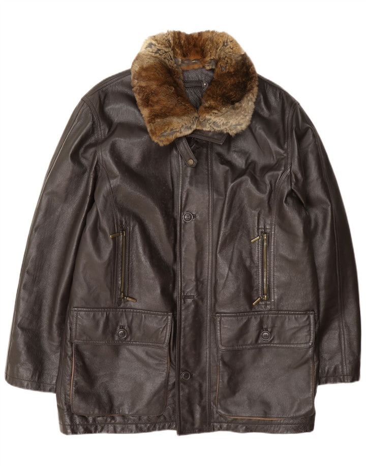 Giacca in pelle da uomo Magione Zugaroni IT 52 XL Marrone