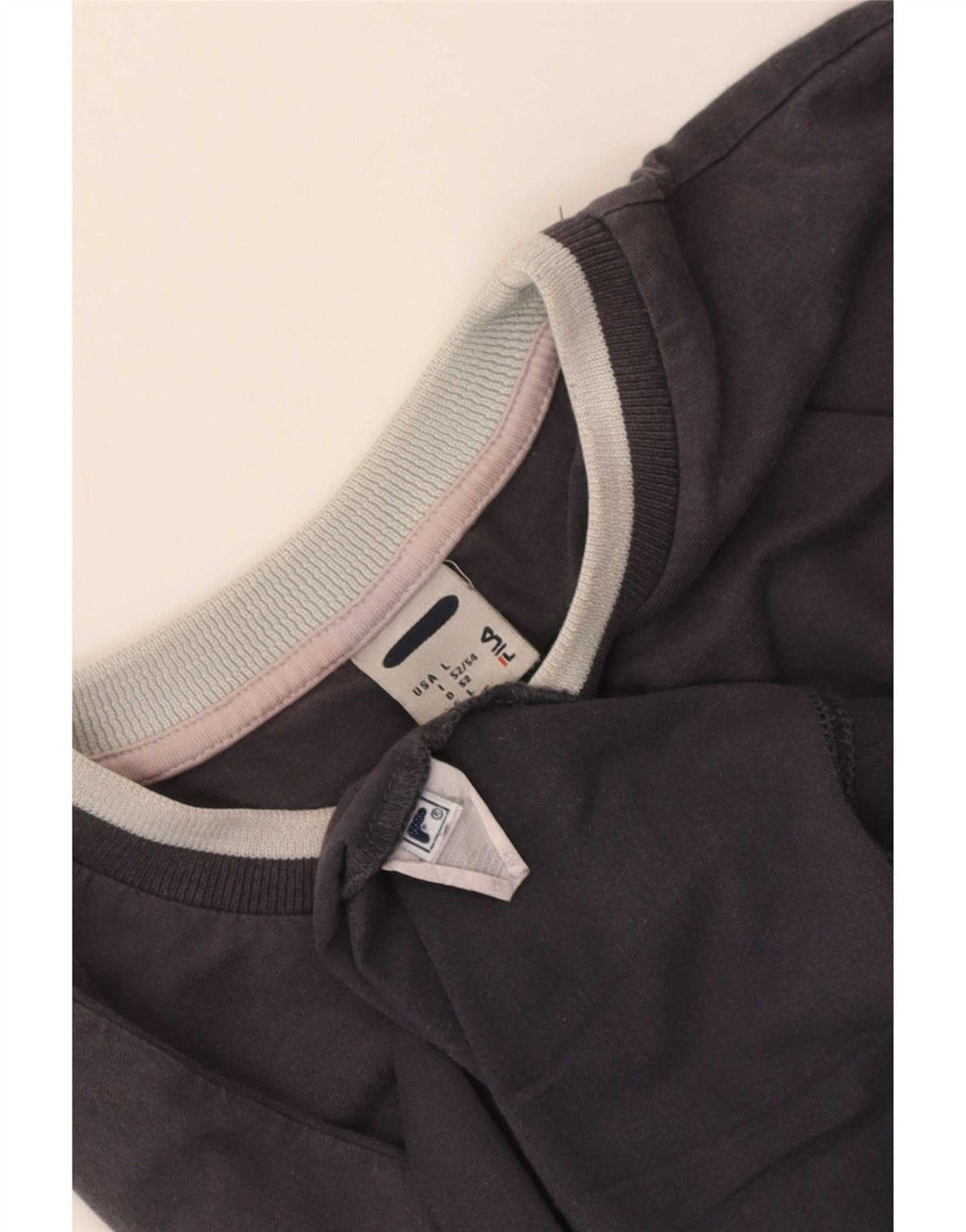 Fila Maglia da uomo a maniche lunghe grande in cotone grigio