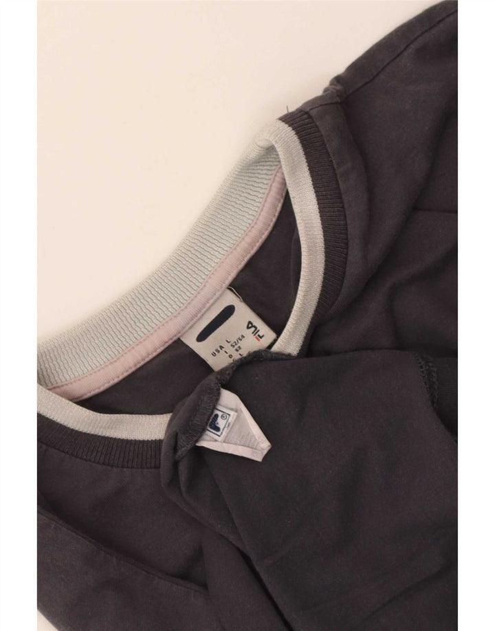 Fila Maglia da uomo a maniche lunghe grande in cotone grigio