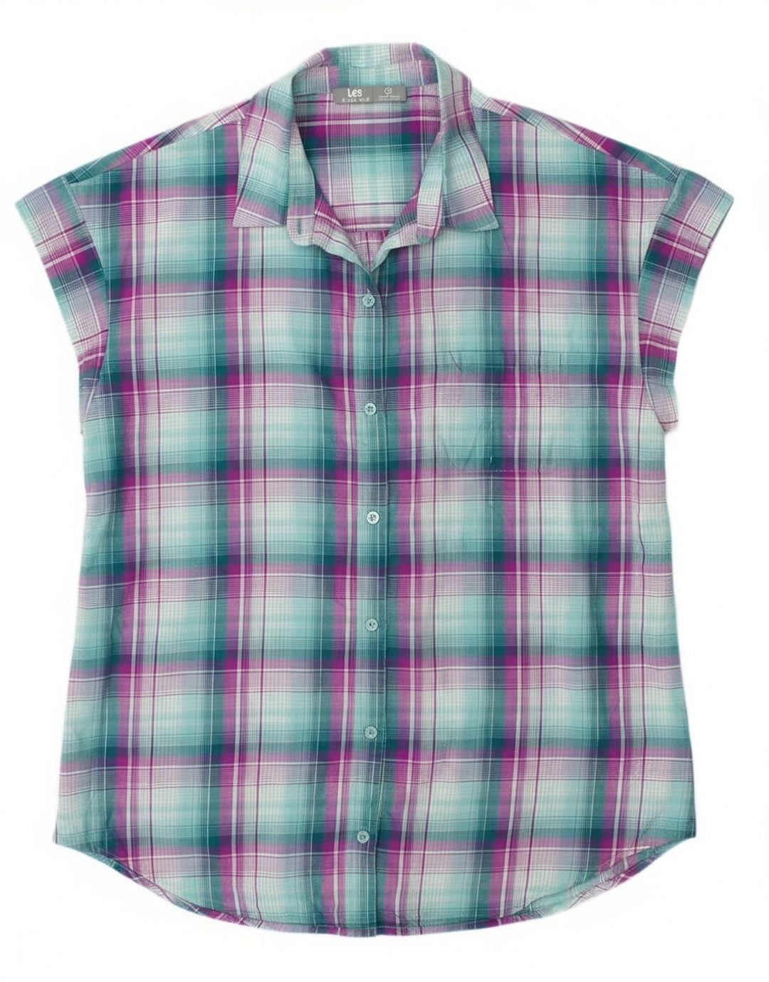Camicia senza maniche Lee Riders da donna UK 14 Poliestere a quadri verde medio