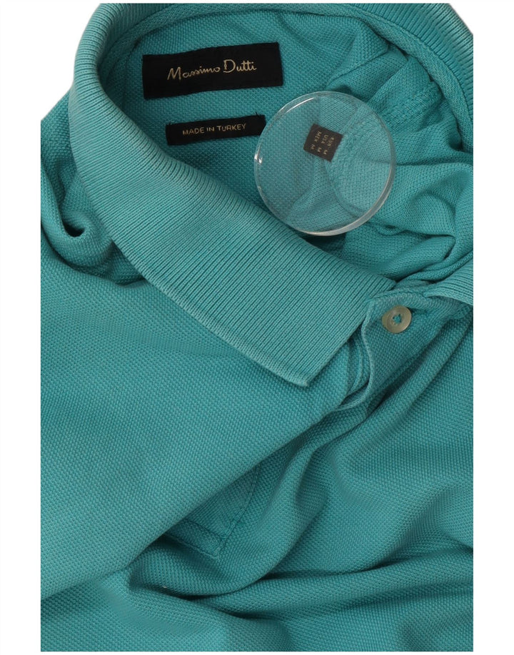 Polo da uomo Massimo Dutti blu medio
