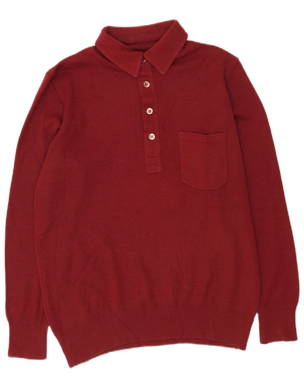 Maglione vintage da uomo con collo alto bordeaux medio