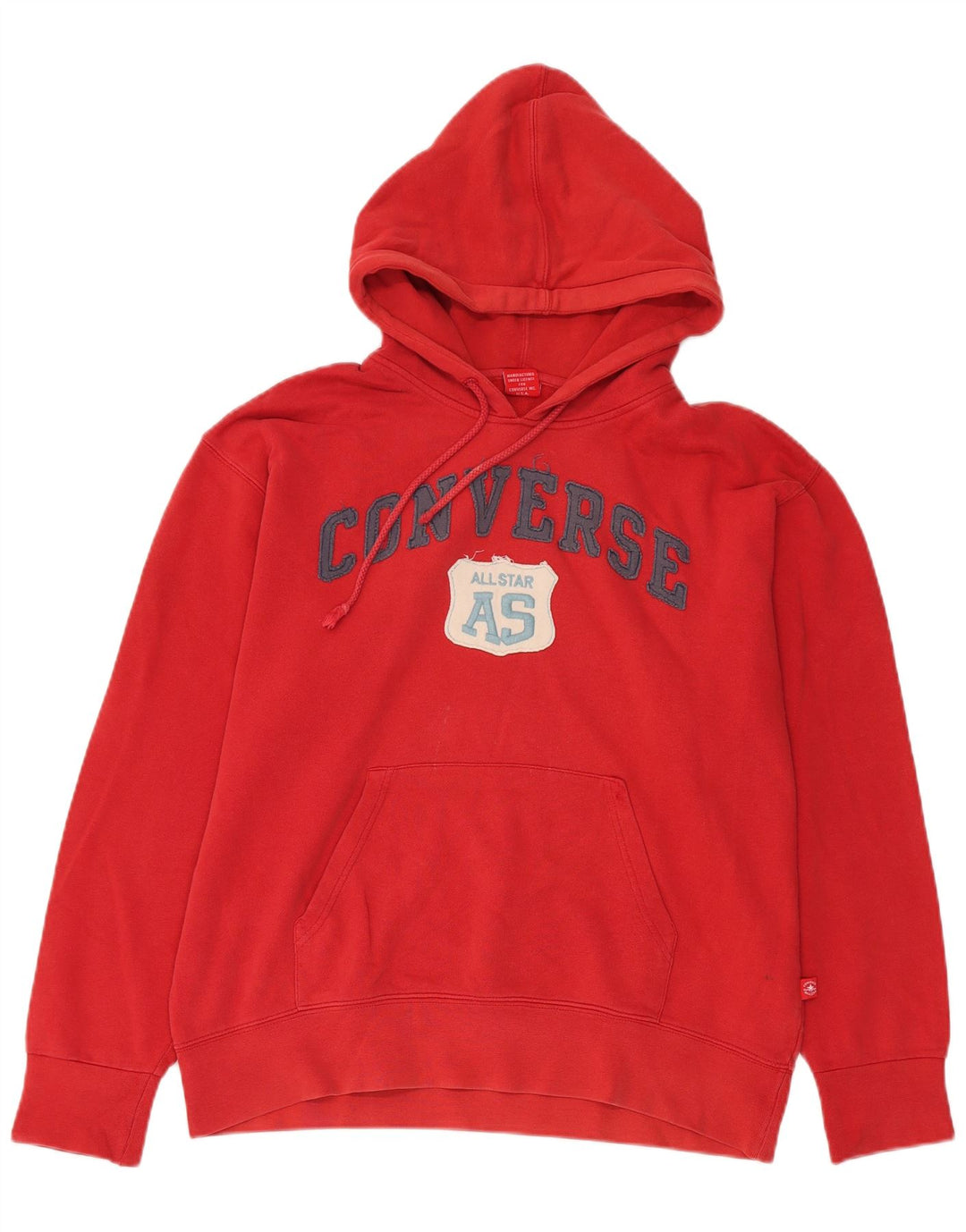Felpa con cappuccio grafica da uomo Converse grande in cotone rosso
