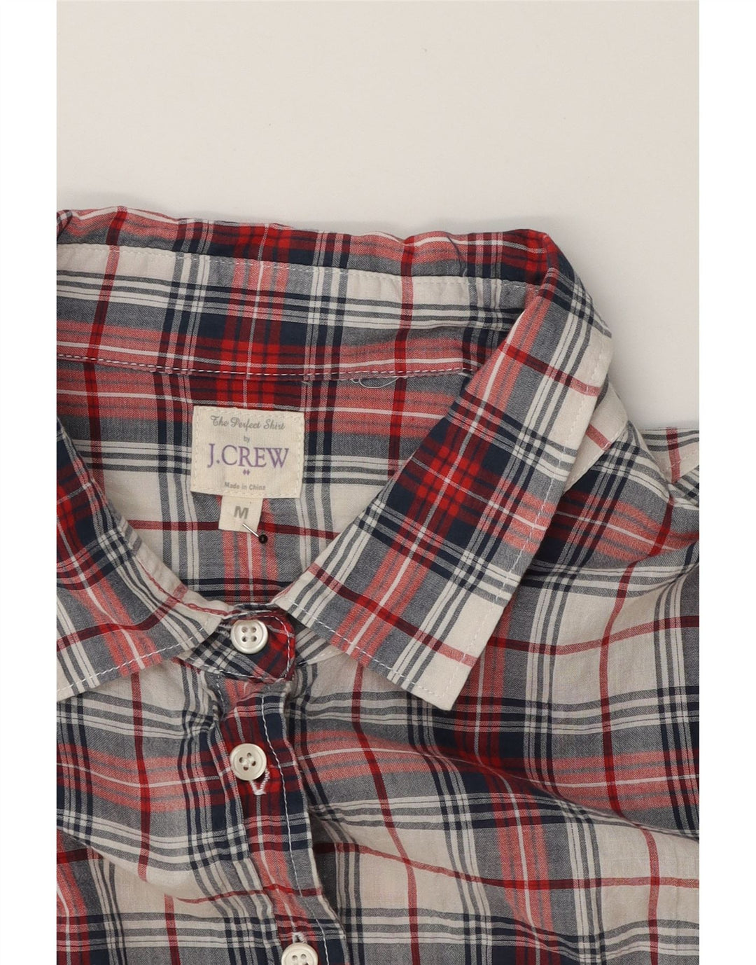 J. CREW Womens Shirt UK 14 Medium Red Check Cotton Vintage J. Crew and Second-Hand J. Crew from Messina Hembry 
