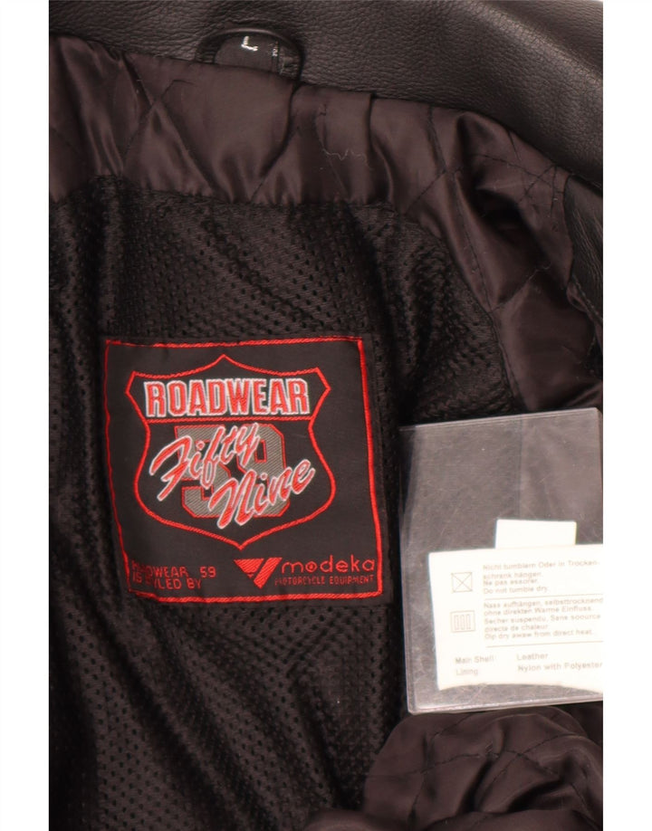 Giacca da motociclista da moto da donna Modeka UK 16 grande in pelle nera
