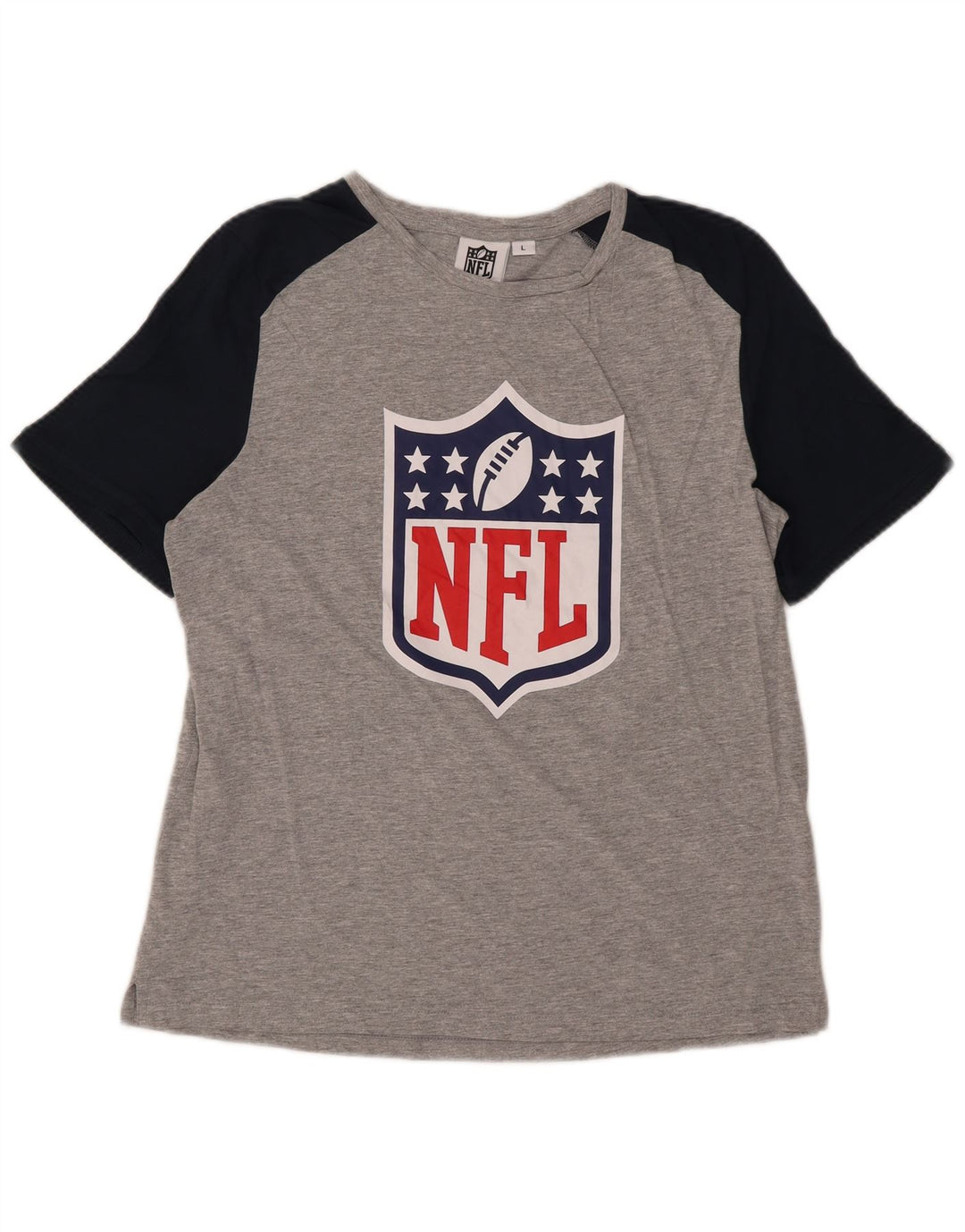 T-shirt grafica da uomo NFL Top grande in cotone color block grigio