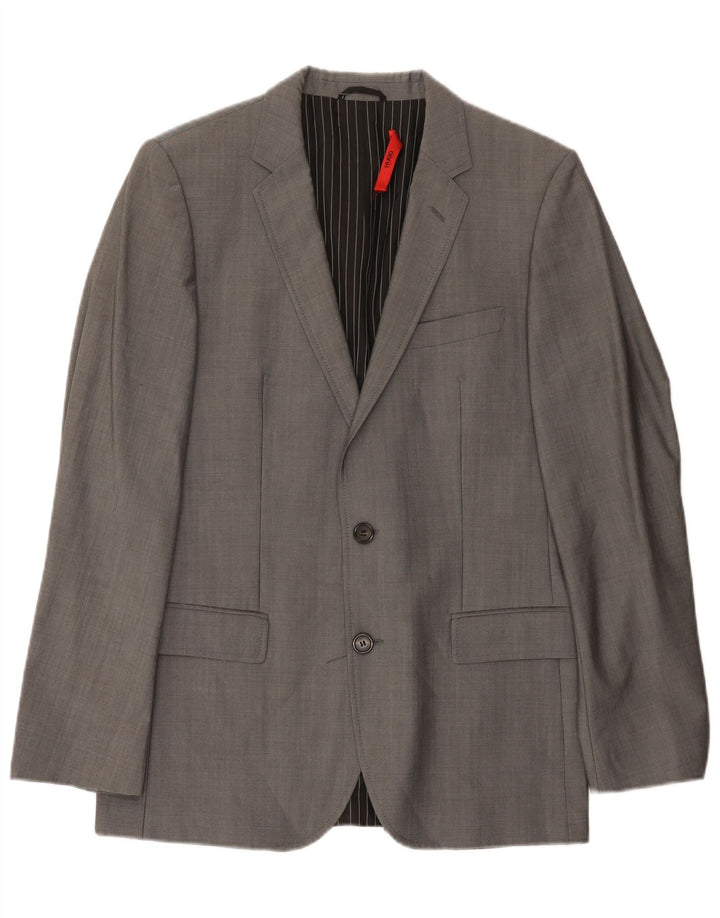Giacca blazer a 2 bottoni da uomo Hugo Boss EU 48 lana grigio medio