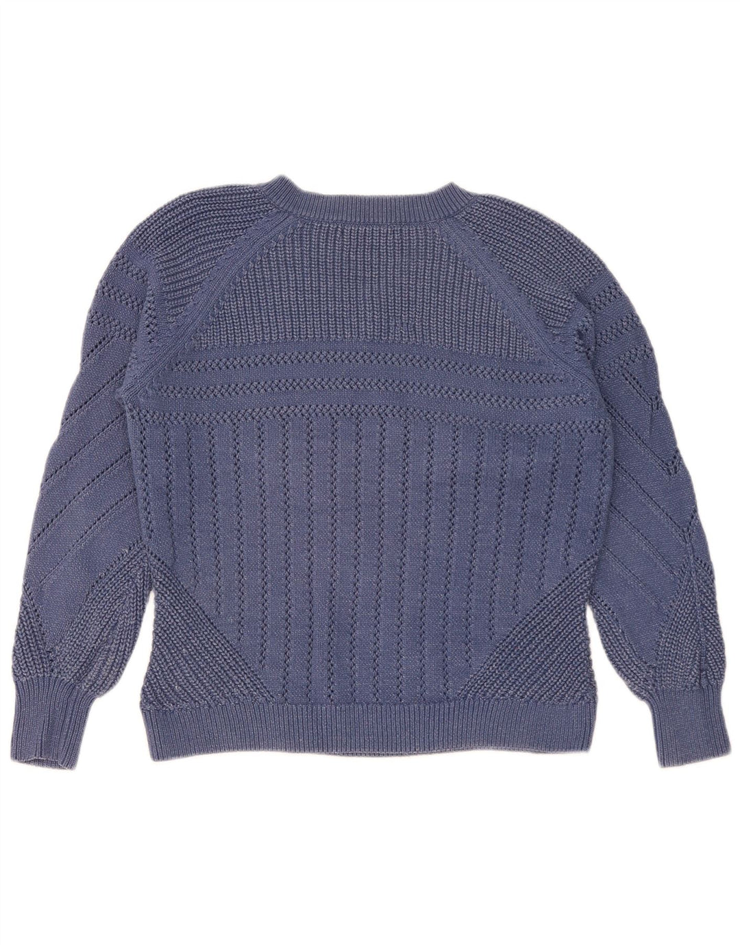 Maglione maglione con scollo a V da donna Marks & Spencer UK 14 Cotone blu medio