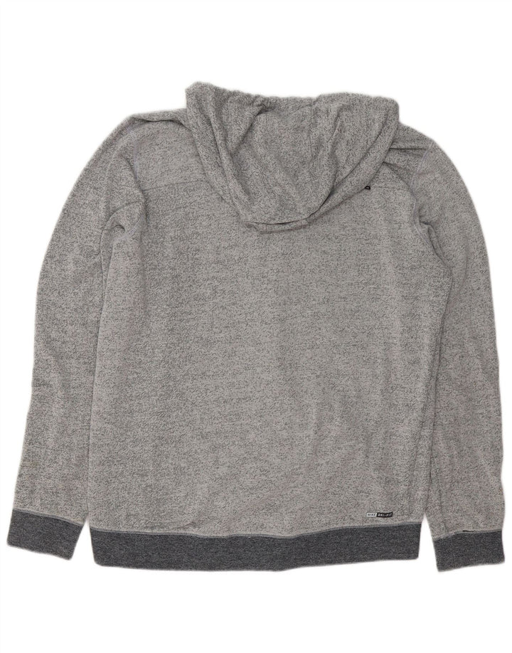 Maglione con cappuccio e zip da uomo HURLEY grande in cotone grigio