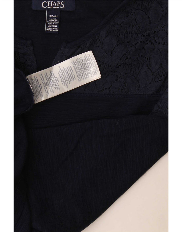 Camicetta da donna Chaps Top UK 10 piccolo cotone floreale blu navy