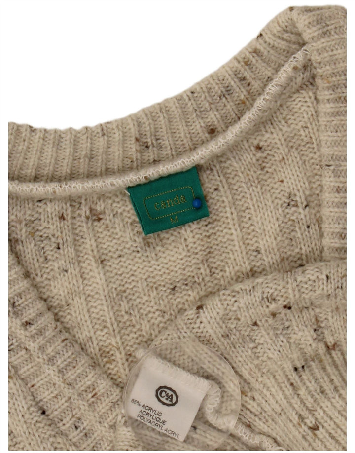 Maglione da uomo con scollo a V Canda, acrilico screziato grigio medio