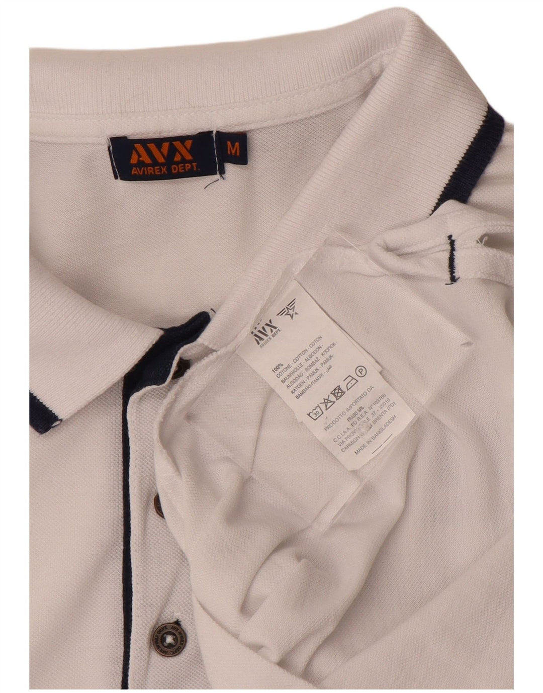 Polo grafica da uomo AVIREX in cotone bianco medio
